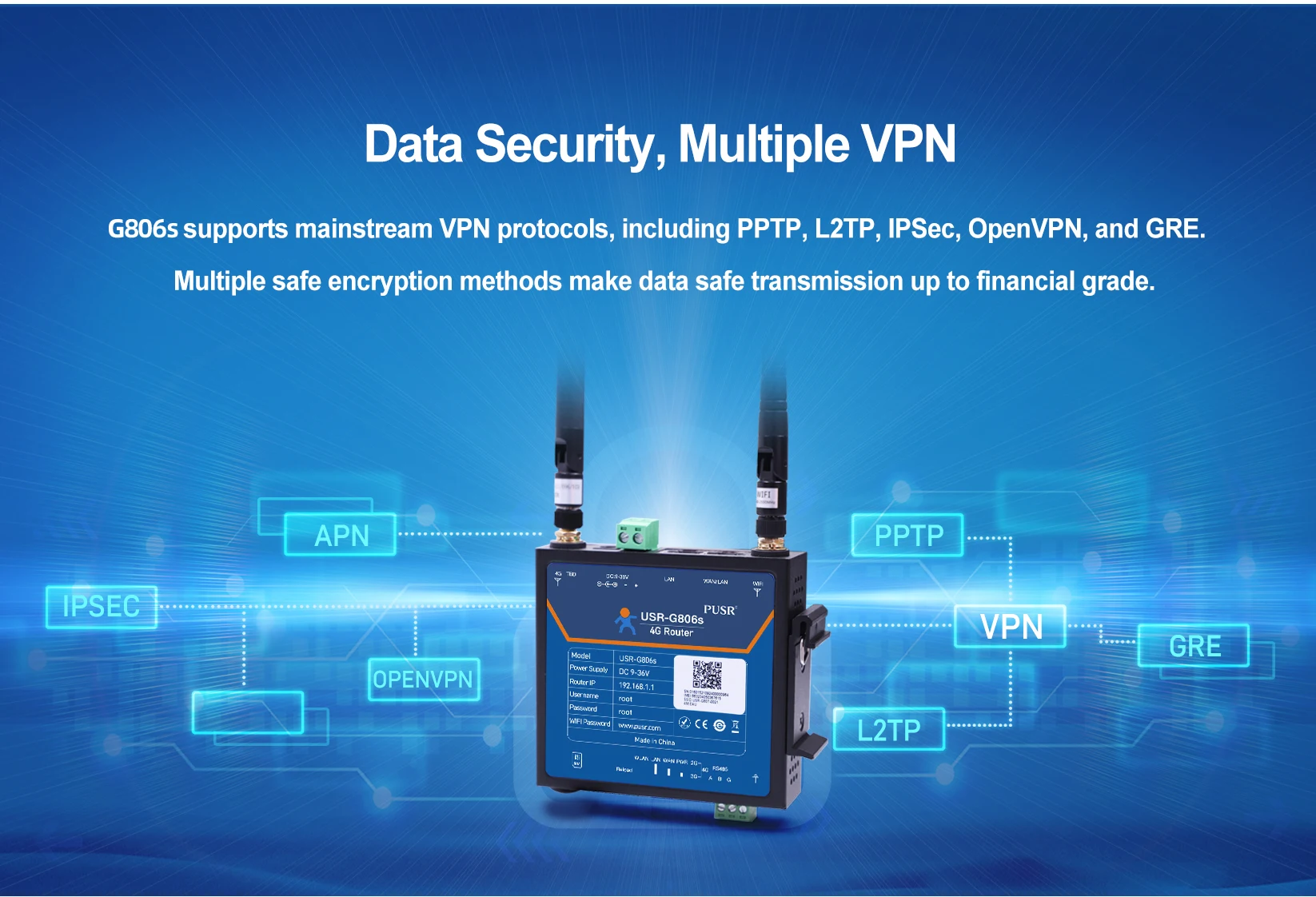 เราเตอร์อุตสาหกรรม USR-G806s 4G LTE WIFI พร้อมพอร์ต RS485 และพอร์ต LAN สองพอร์ต