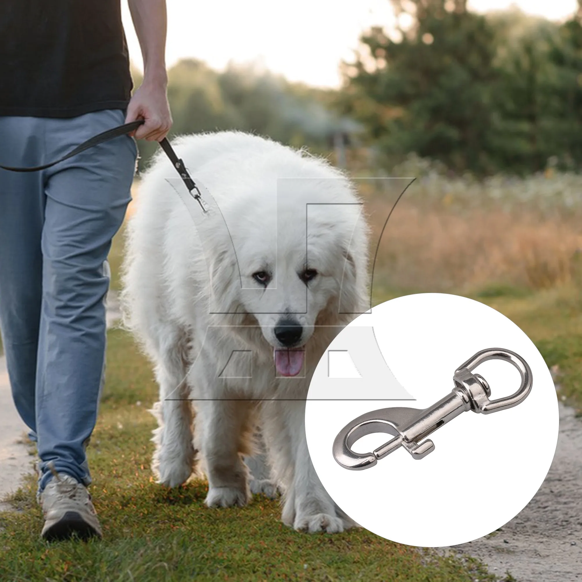 

CNBTR Round Eye Swivel Bolt Snap Hook 80mm Silver Stainless Steel Key Chain Clip