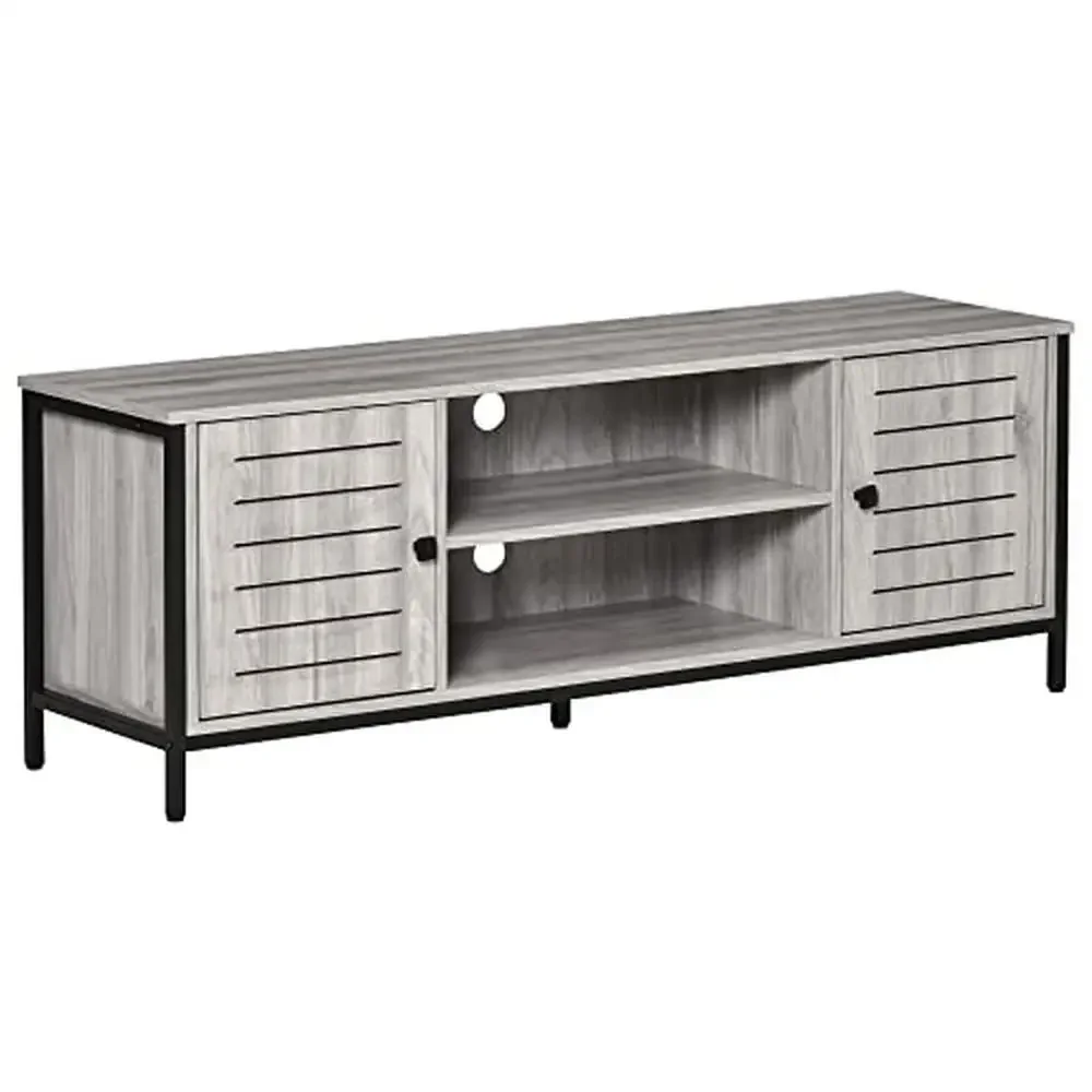 Industrial TV Stand with Storage Shelves Cabinets TVs up to 60