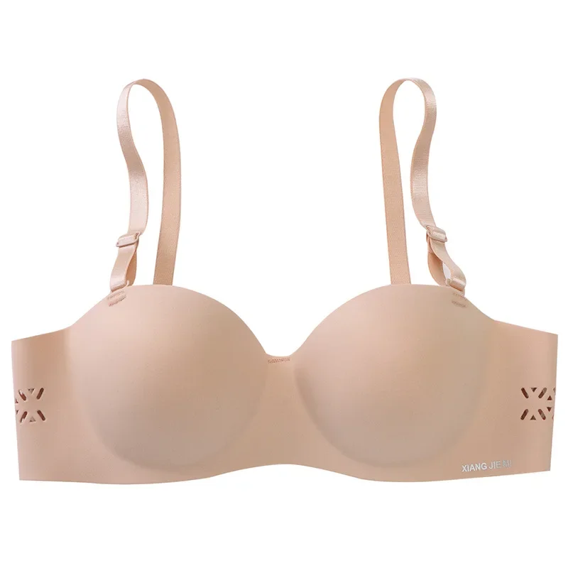 Bra Nyaman Cincin Baja Tanpa Bekas Luka Satu Potong Pakaian Dalam Berongga Tertutup Dada Kecil Bra Wanita Bra Seksi