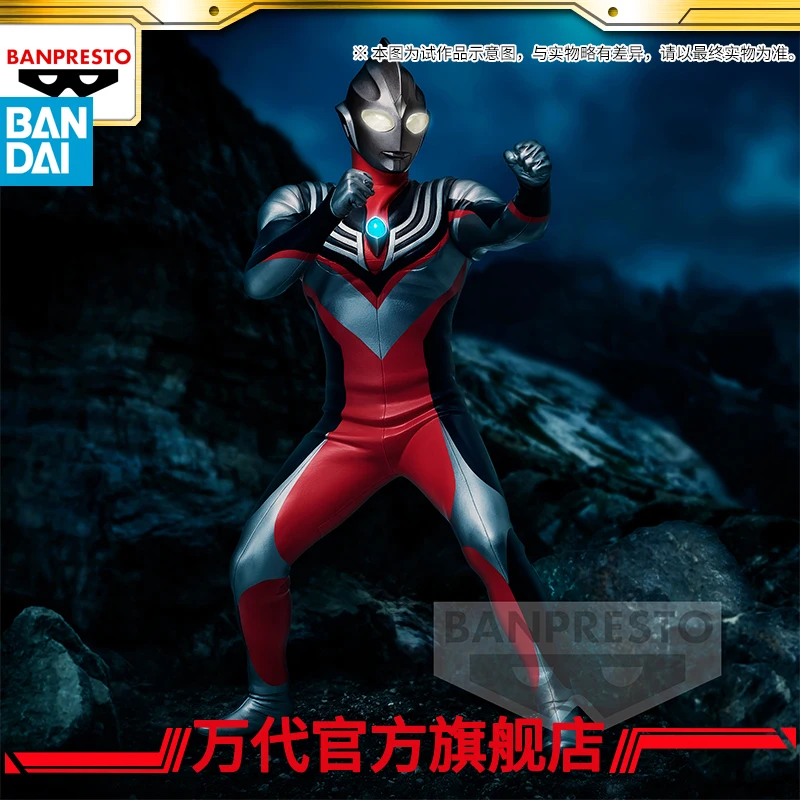 

Bandai Original Anime Model Heroic Courage Statue Ultraman Tiga Dragon Scroll Type Action Figure Toys Gifts for Children