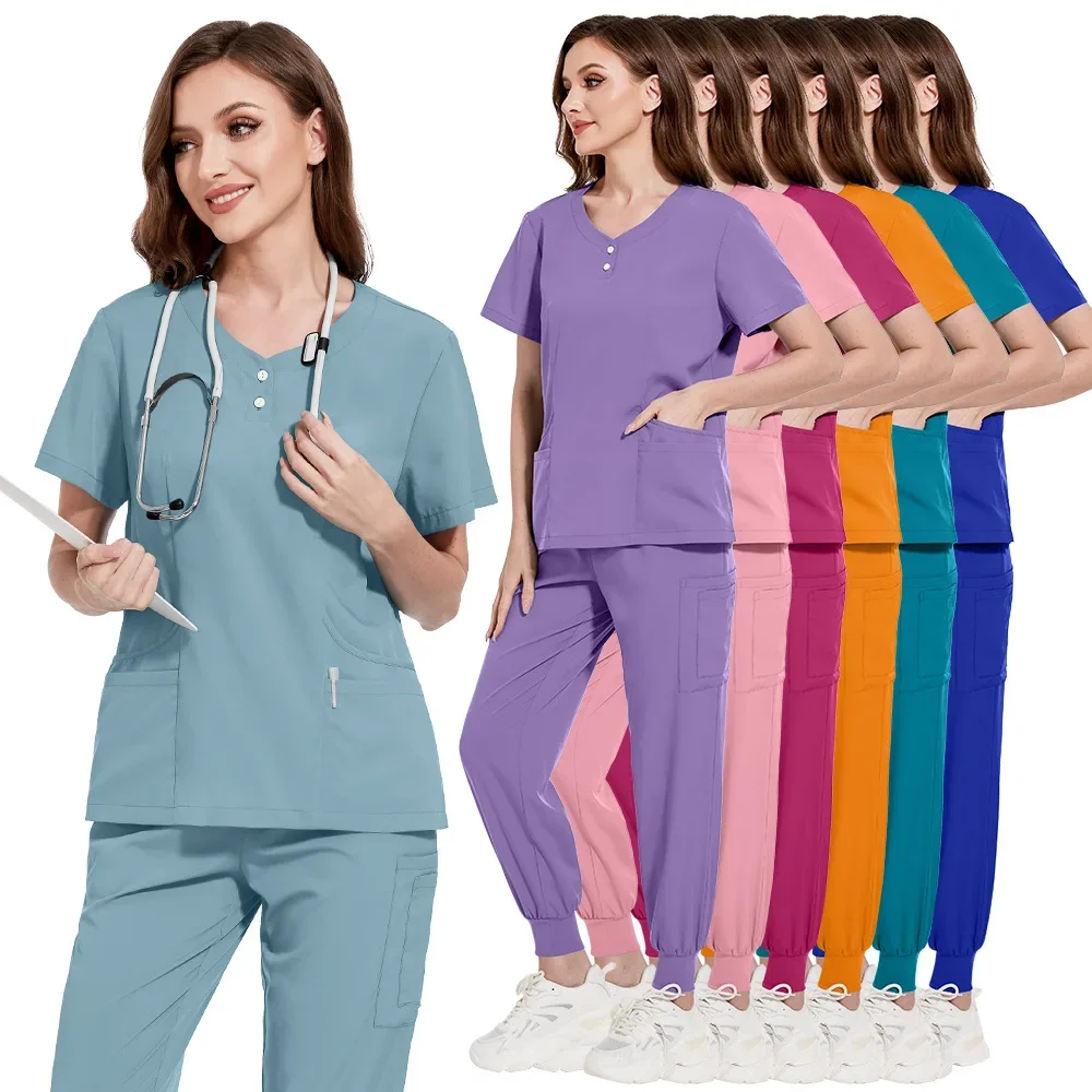 

Wholesale Sales Doctor Nurse Scrubs Set Medical Uniforms Women Jogger Set Hospital Accessories Operating Room Surgical Workwear