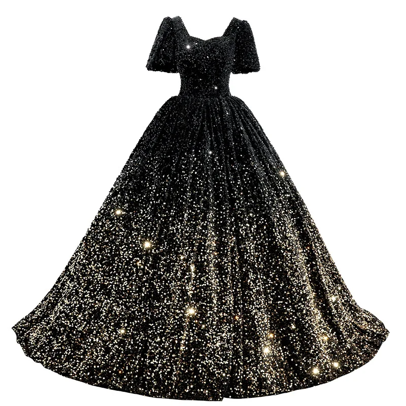 Ladies' Evening Dress Vocal Art Exam, Voice of America Solo, Adult Ceremony Annual Meeting, Piano Performance Host, Puffy Skirt