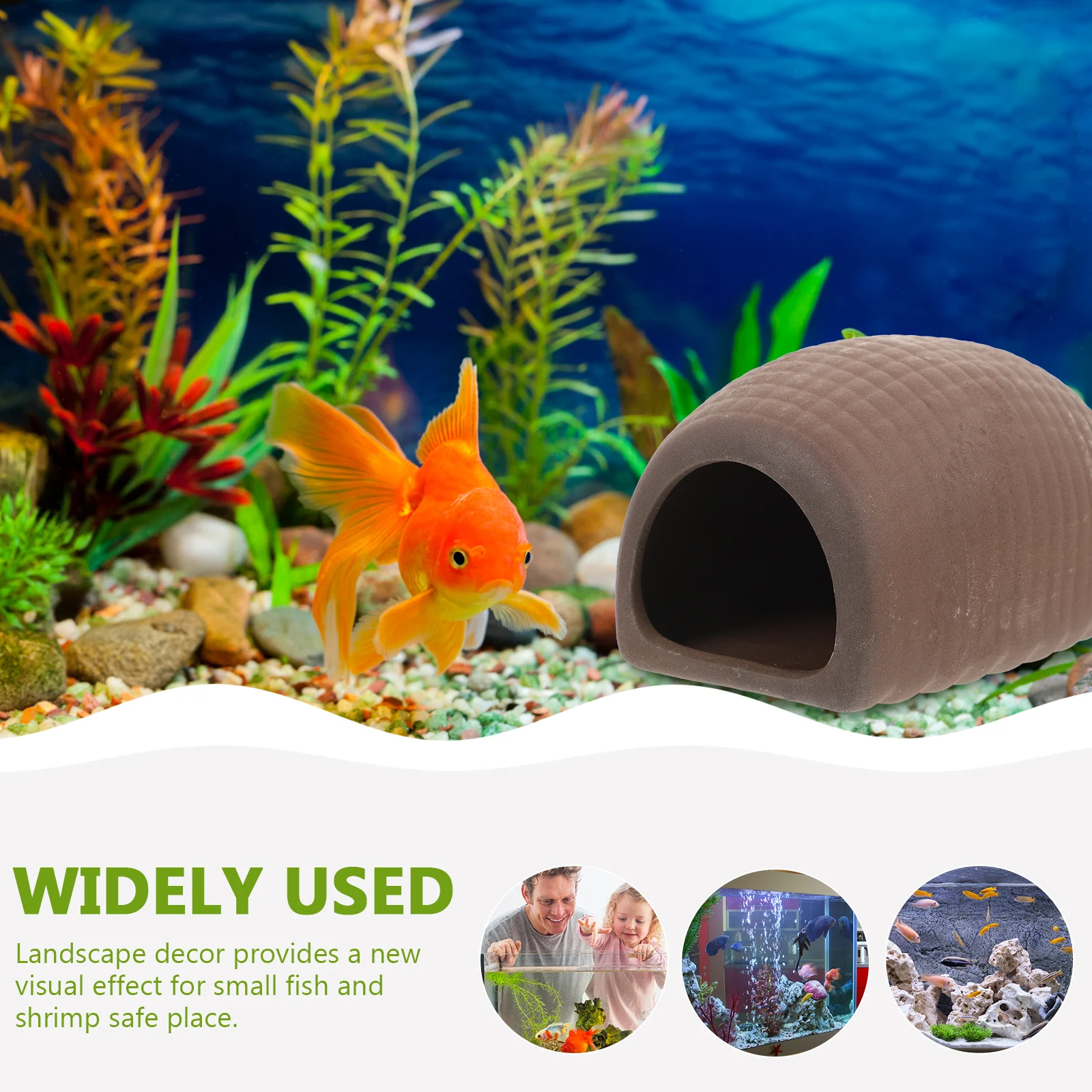 

2pcs Fish Tank Accessories Ceramic Shrimp Cave Hideout Decor Aquarium Shelter Desktop Tabletop Hole Play Vivid Pet Supplies