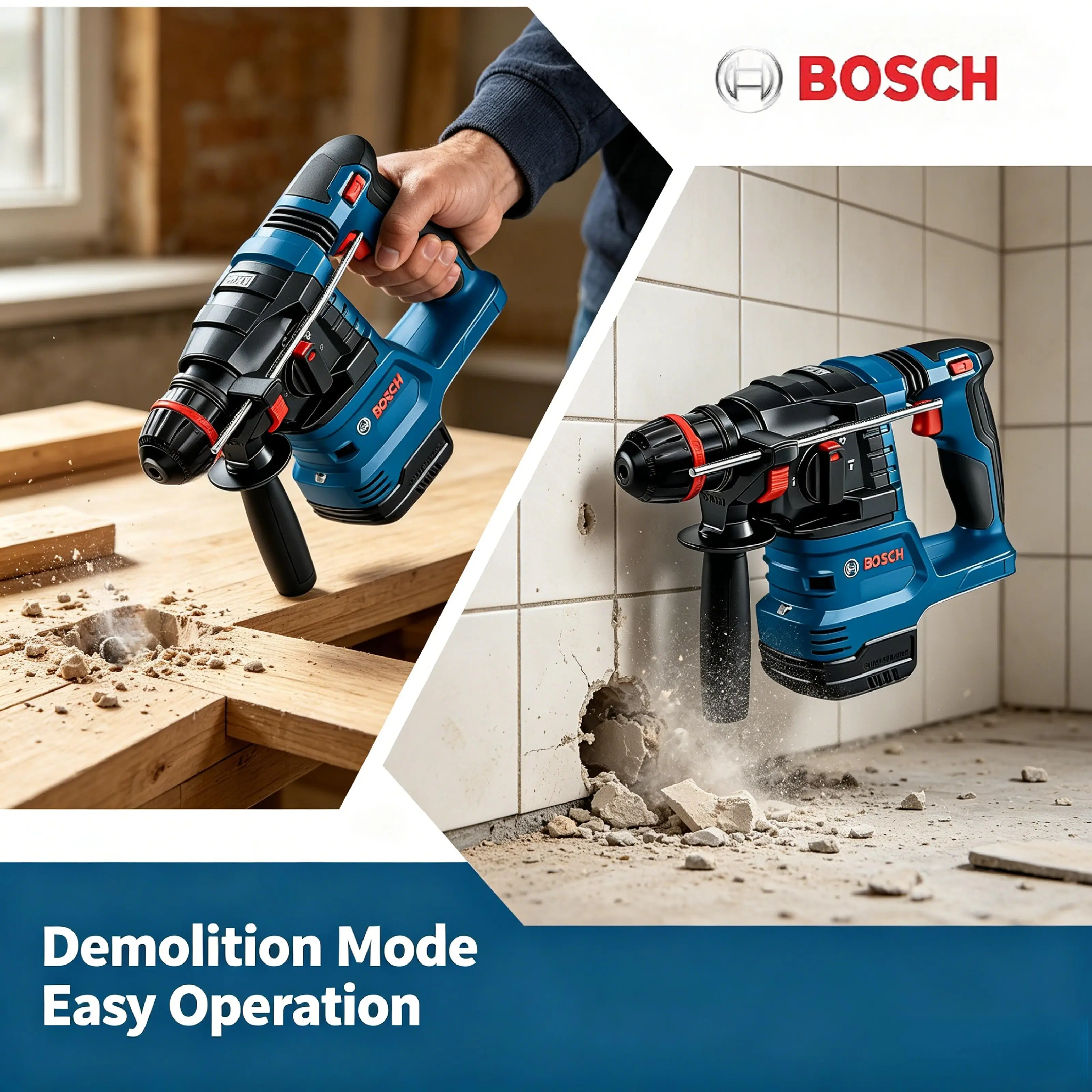 Professional BOSCH GBH18V-22X Wireless Impact Hammer Low Vibration Ergonomic Grip Brick Stone Chiseling Equipment — купить у AliExpress WW