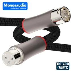 Pure Silver 3pin XLR Plug Monosaudio Connector 3PIN XLR Jack XMF711AG Hifi Audio MIC Cable Balance Connector Plug