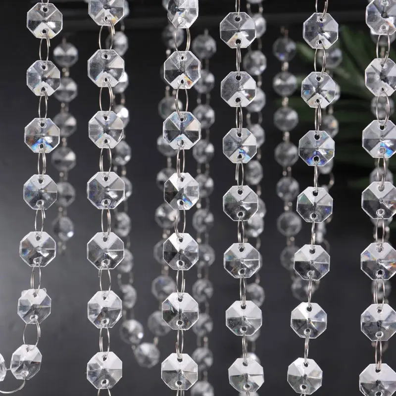 

1Meter 14MM Crystal Acrylic Bead Strands Hanging Clear Diamond Chain for DIY Wedding Birthday Party Christmas Decor