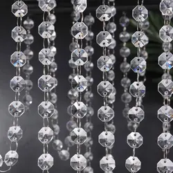 1Meter 14MM Crystal Acrylic Bead Strands Hanging Clear Diamond Chain for DIY Wedding Birthday Party Christmas Decor