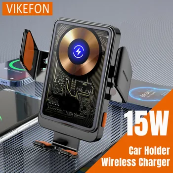 Caricatore Wireless per auto Air Vent Clip Supporto per telefono Supporto per iPhone 16 15 14 13 12 Pro Max Samsung S24 S23 S22 Montaggio Ricarica rapida