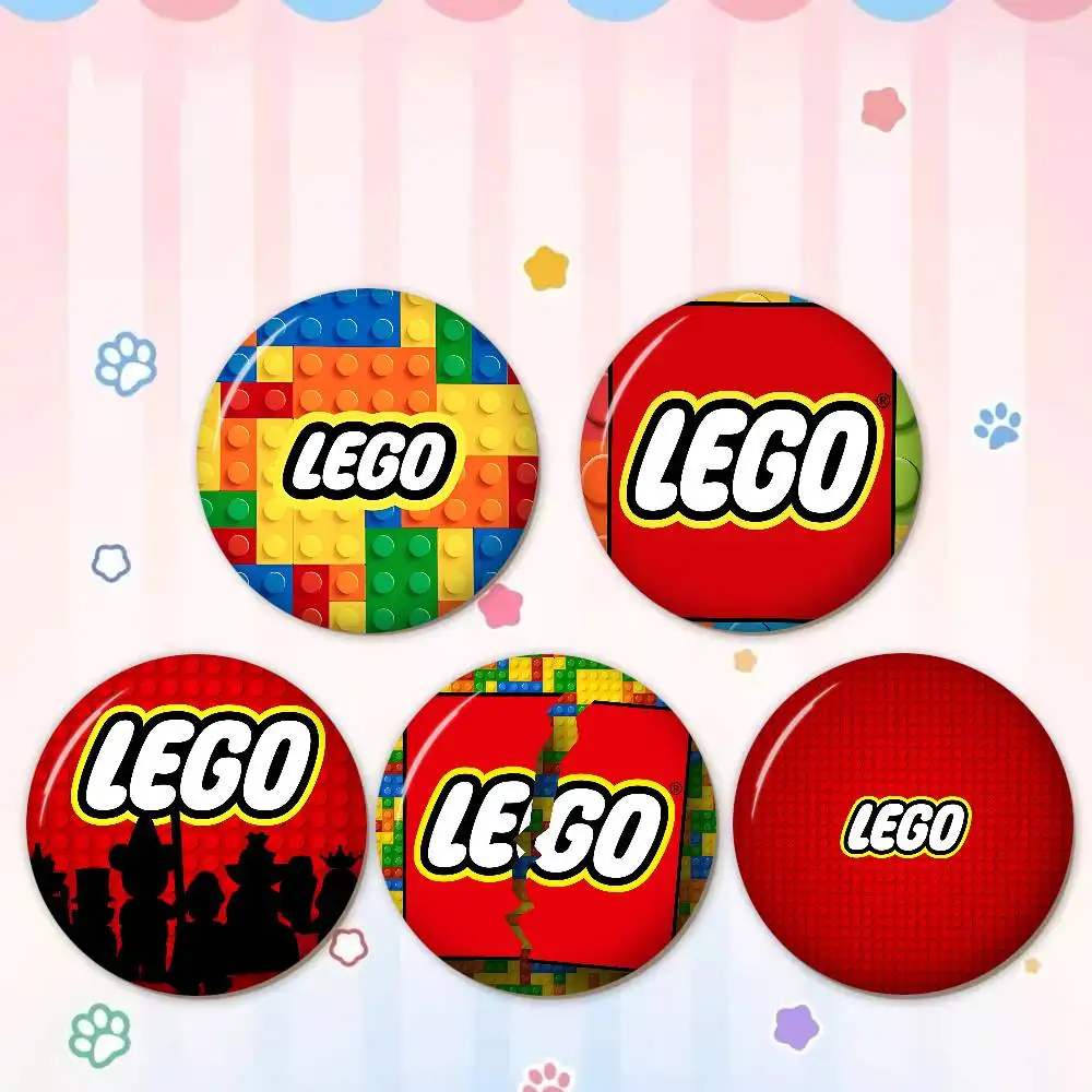 Pins de la Serie Cute de 58mm con Diseños Divertidos de Dibujos Animados y L-legos, Broches de Animales de Dibujos Animados Interesantes y Divertidos, para Mochilas, Ropa y Regalo