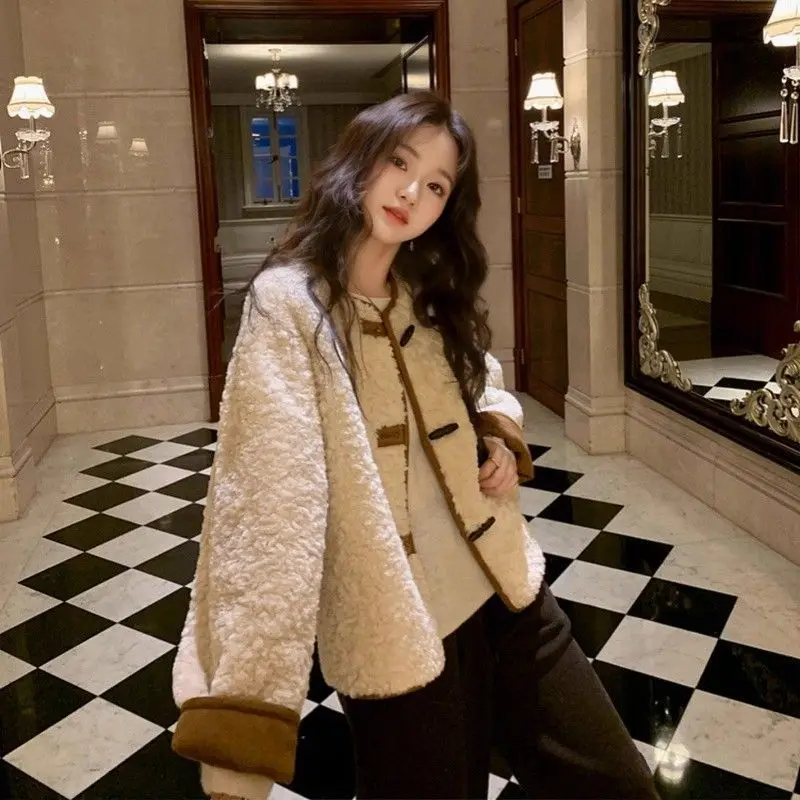 

Double-Sided Wear Suede Leather Fur Integrated Women's Jacket Winter Fashionable Lamb Fur Soft Rabbit Fur Long Sleeve Coat