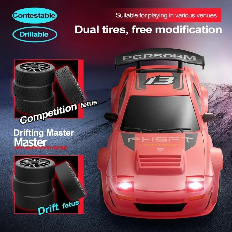 Mini-RC-Elektroauto-SUV-Modell im Maßstab 1:24, 2,4 G, 4WD-Drift mit lichtsteuerbarer Zwei-Gang-Umschaltung, 15 km/h, Geschenk für Jungen, RTR-Version