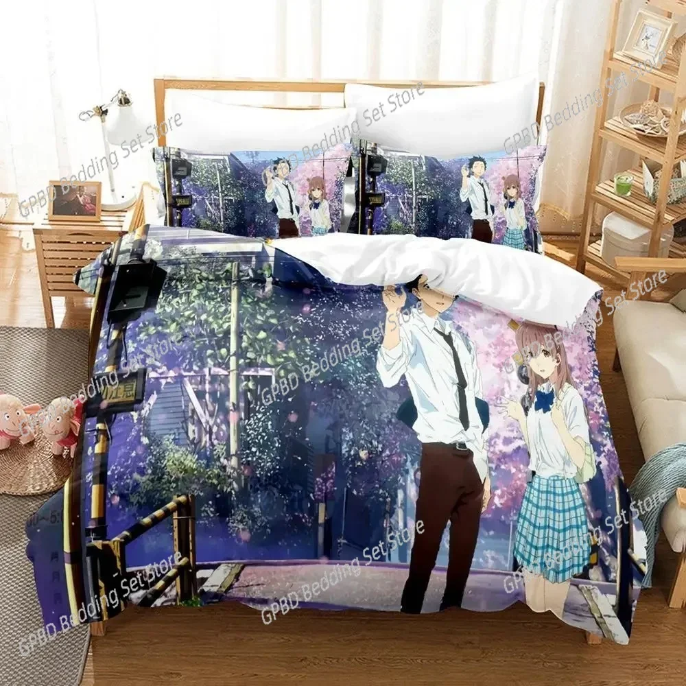 New 3d Print Anime Film A Silent Voice Bedding Set Single Twin Full Queen King Size Bed Set Adult Kid Bedroom Duvet cover Sets