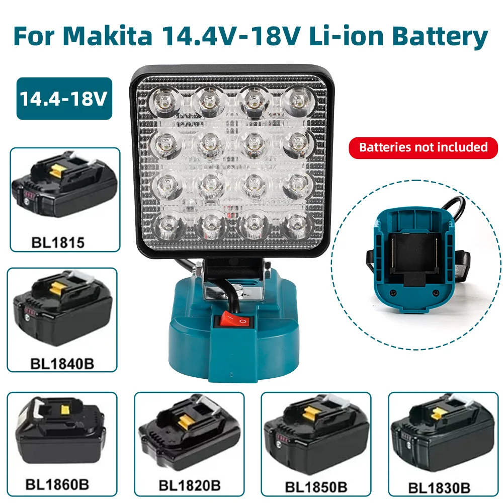 4 inch Cordless LED Work Light For Makita 14.4V-18V Li-ion Battery Lantern Outdoor Flashlight Camping Lamp Emergency Lighting