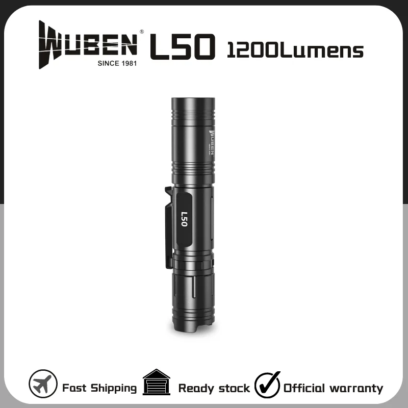 WUBEN L50 1200Lumens USB Rachargeable LED Flashlight With 18650 Battery Waterproof Spootlight Camping Lantern