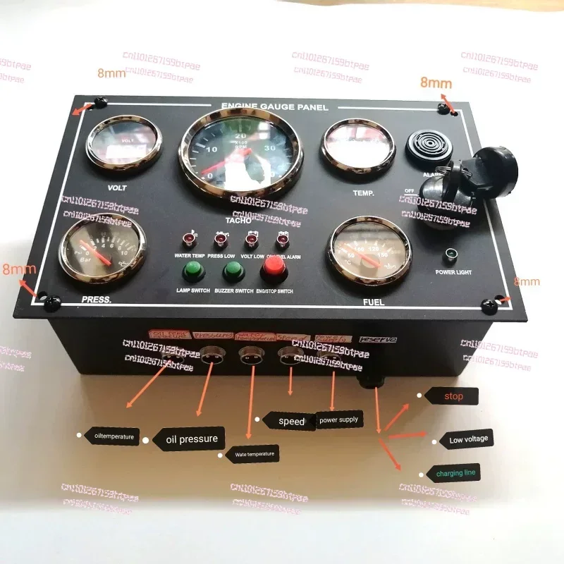 Diesel Engine Instrument Cluster Assembly | Universal for Generators, Marine & Vehicles w/ Matching Sensors