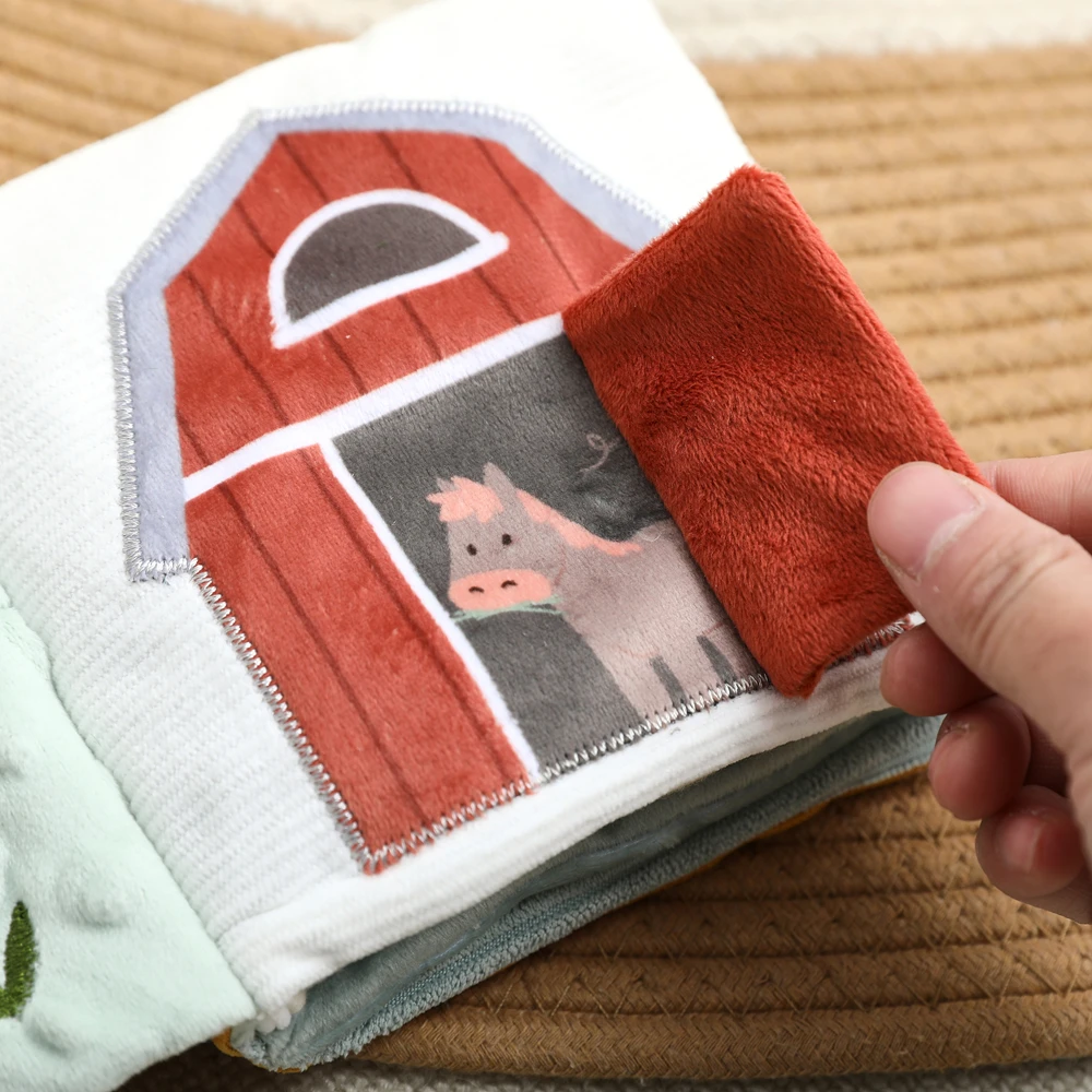 Bienen- und Schmetterlings-Sicherheitsdecke, doppelseitig, abnehmbarer Silikon-Beißring, drücken für Ton, strukturiertes Band, sensorisches Neugeborenen-Geschenk – Detail 22