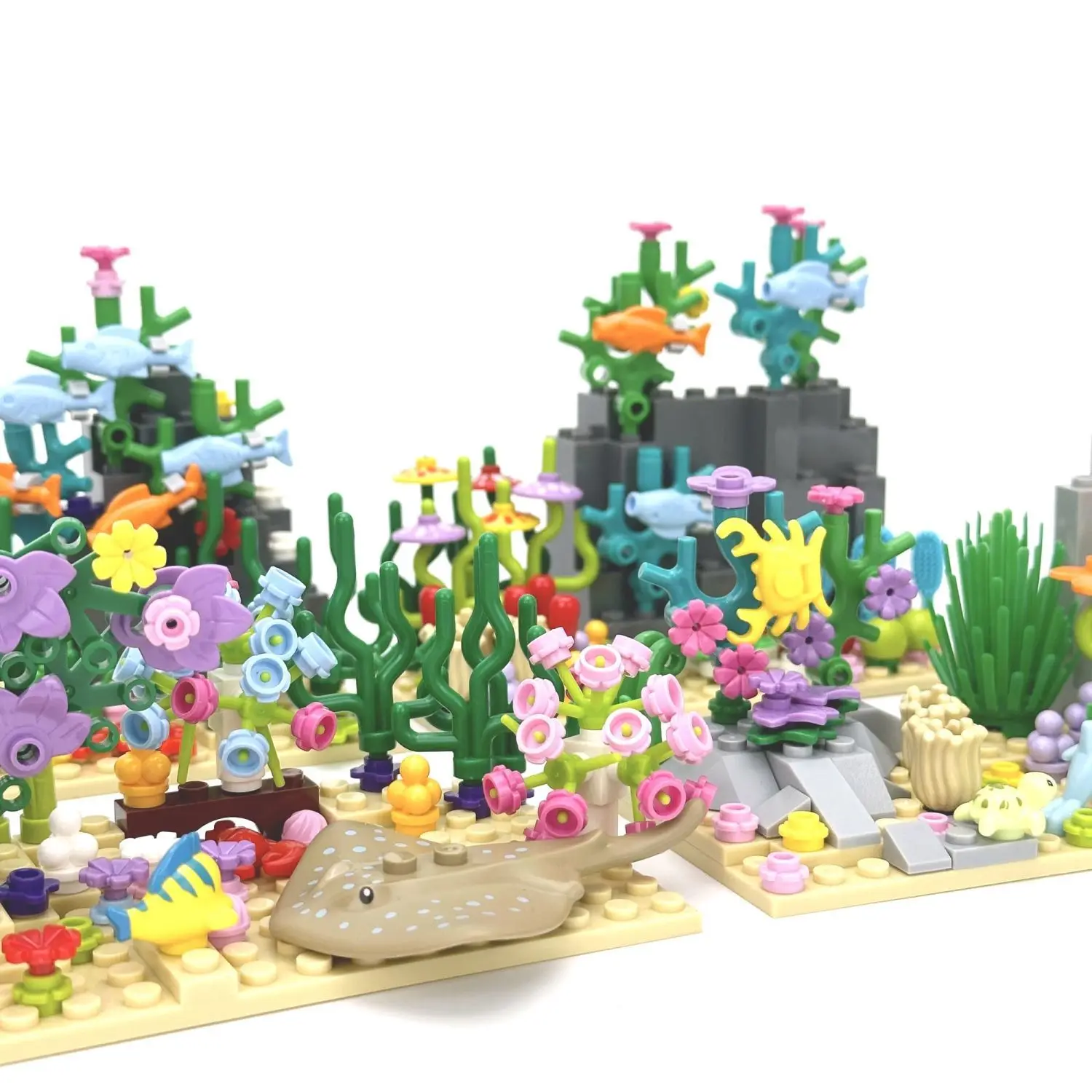 

Мелкие частицы MOC Подводный мир Животное Дьявол Рыба Океан Сокровище Акула Краб Коралловая группа Строительные блоки Игрушка