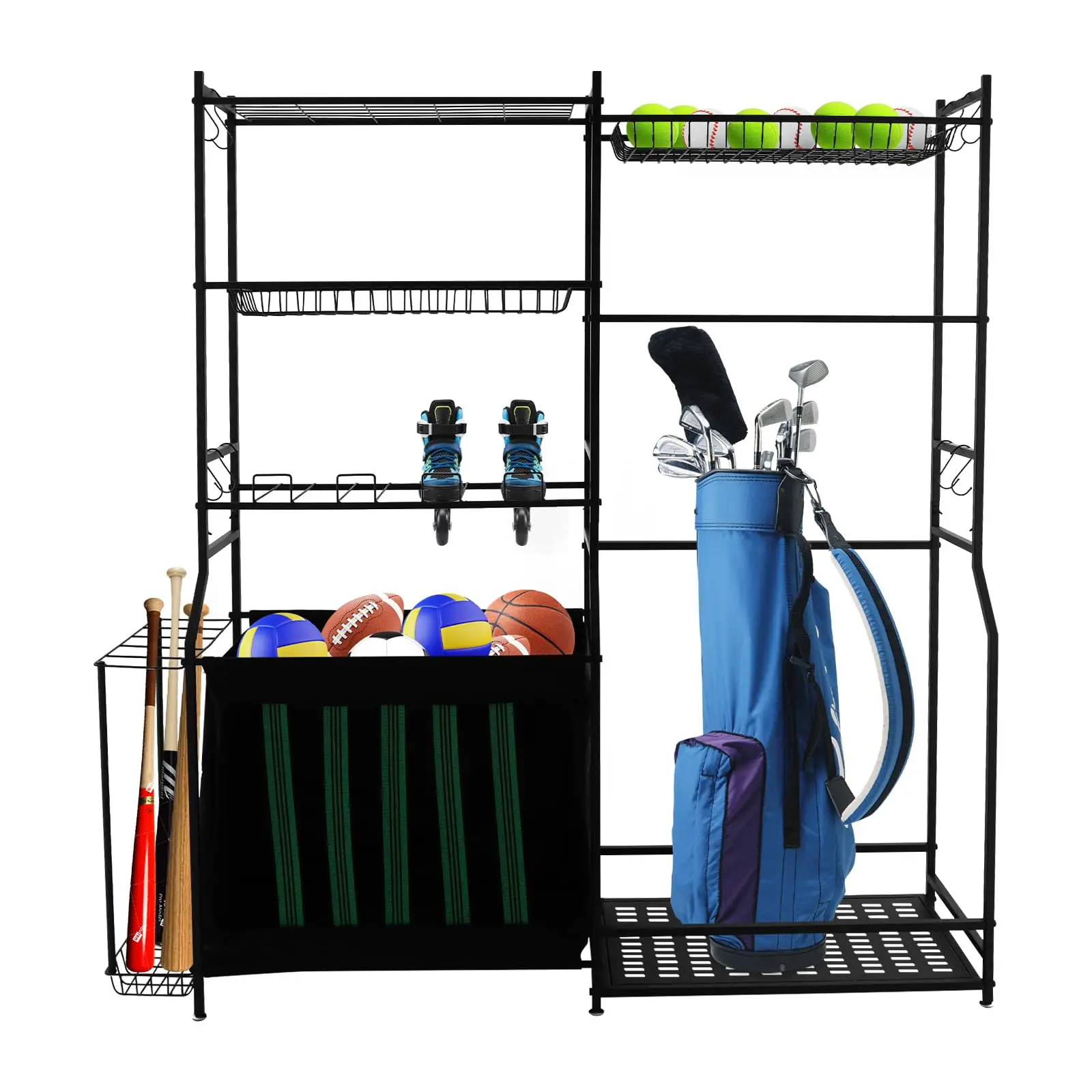 Tfcfl 6-Tier Sports Equipment Organizer With Golf Bag Storage, 220Lbs Heavy Duty