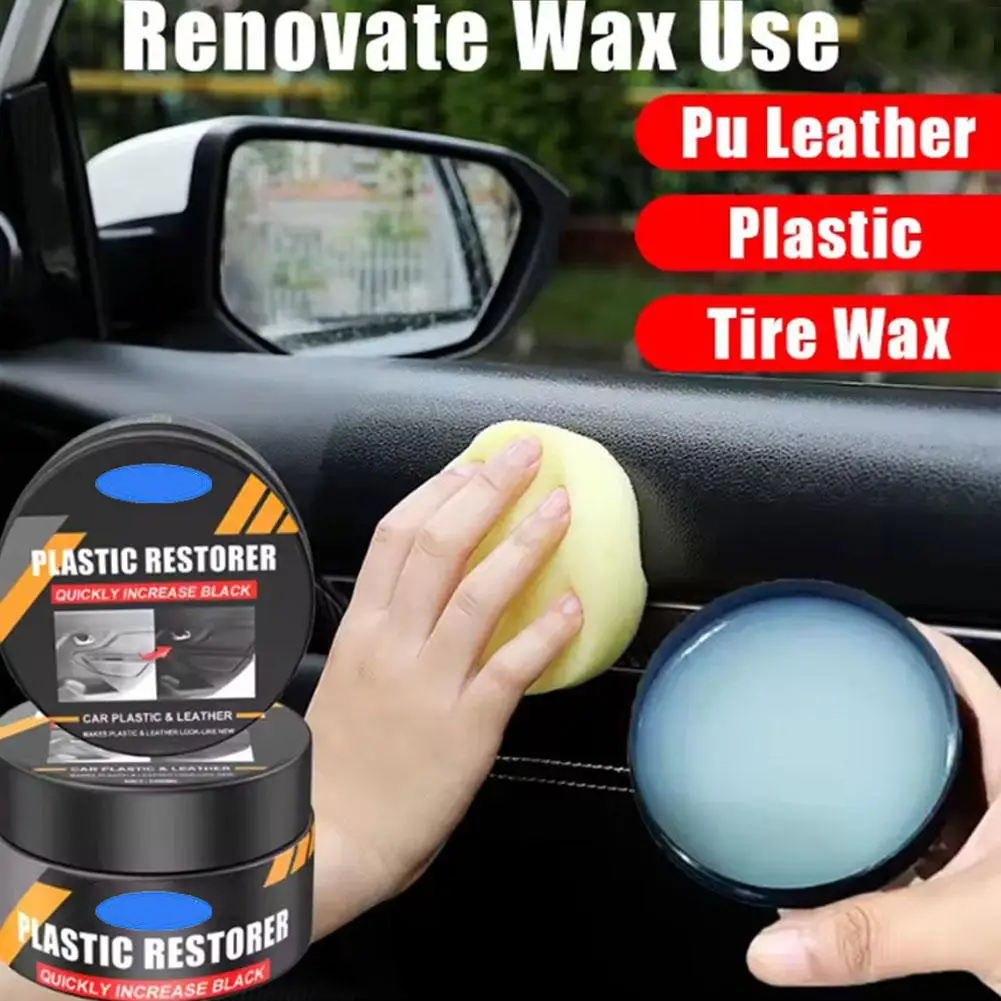 Car Plastic Restorer Crystal Clear Auto Interior Leather Panel Renovation Coating Agent Car Wax Polishing Wax & Interior Re H2I1