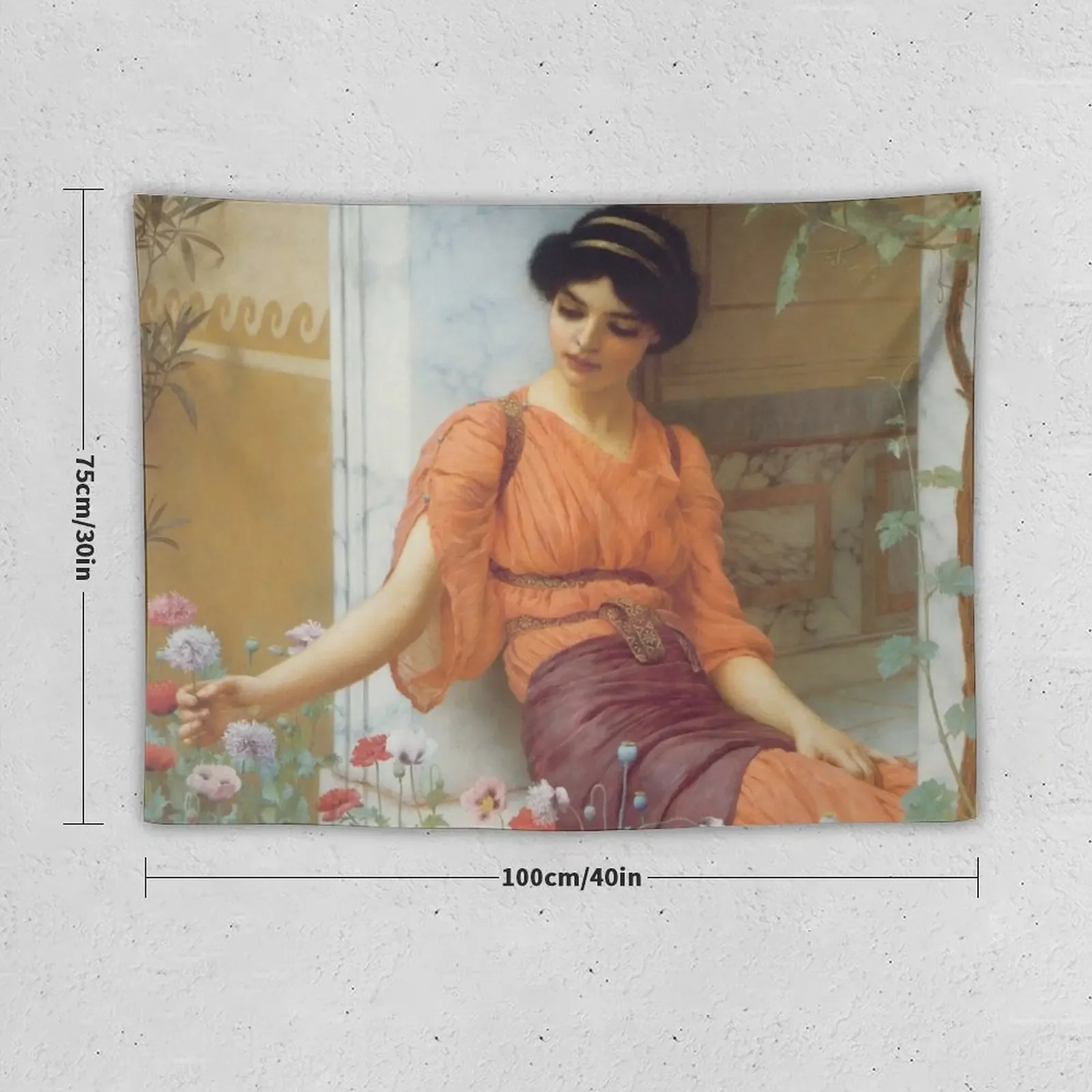 Summer Flowers - John William Godward Tapestry Aesthetics For Room Decoration Home Tapestry