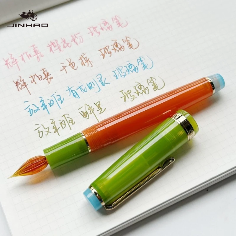 

Перьевая ручка JINHAO 82 из стекла ручной работы с тонким пером для каллиграфии, плавное письмо, канцелярские товары для школы, офиса, художественных принадлежностей