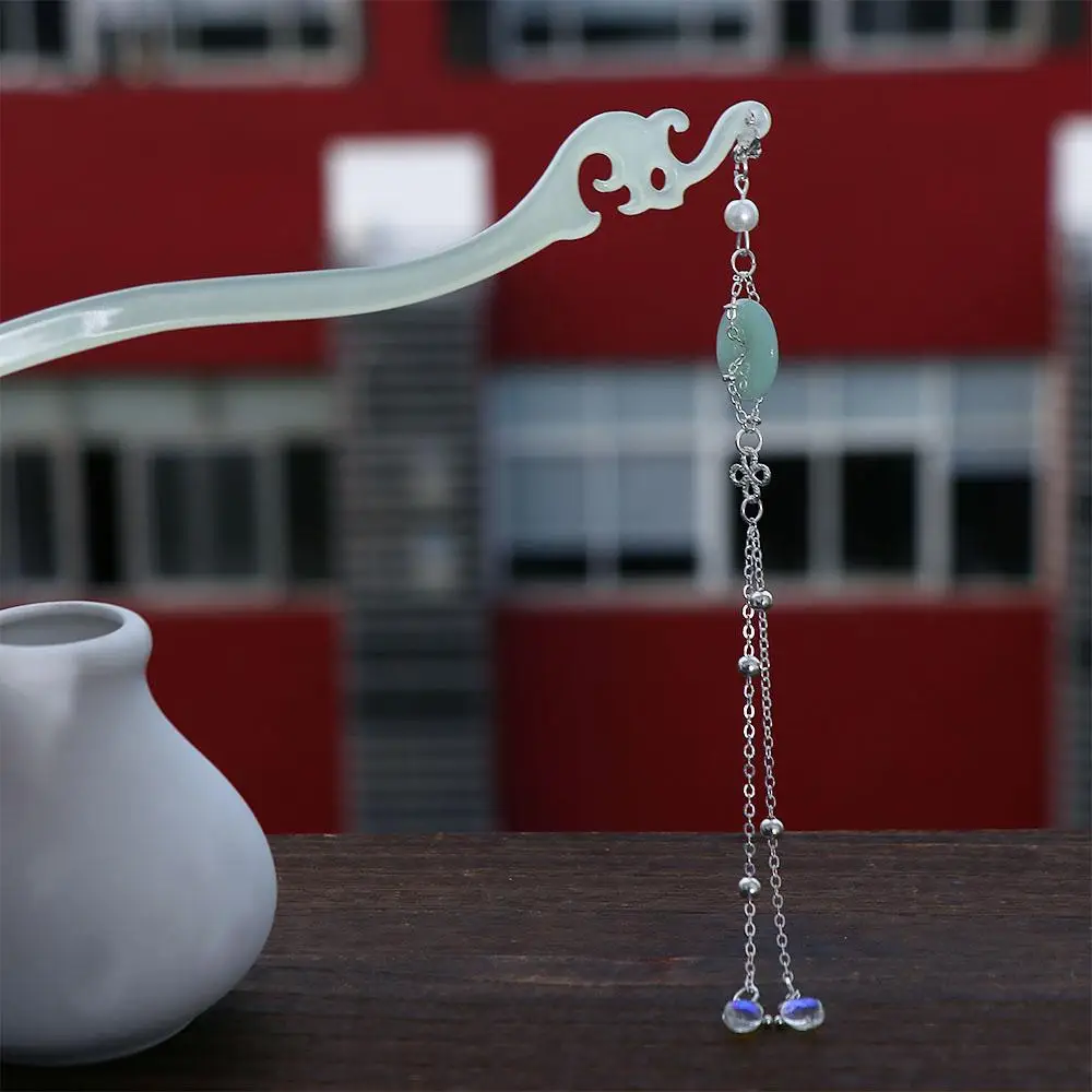 صورة الدعائم هان الملابس غطاء الرأس حمض الخليك الشعر عصا الصينية دبوس الشعر النساء إكسسوارات الشعر بينغان مشبك قلادة