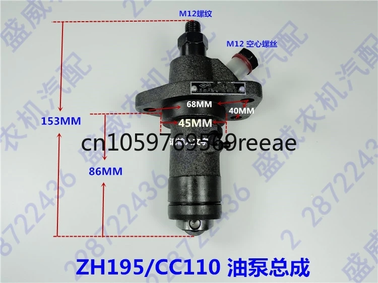 Single Cylinder Diesel Engine Pump Assembly S195 S1105 Zs1115 High Pressure Plunger Accessories