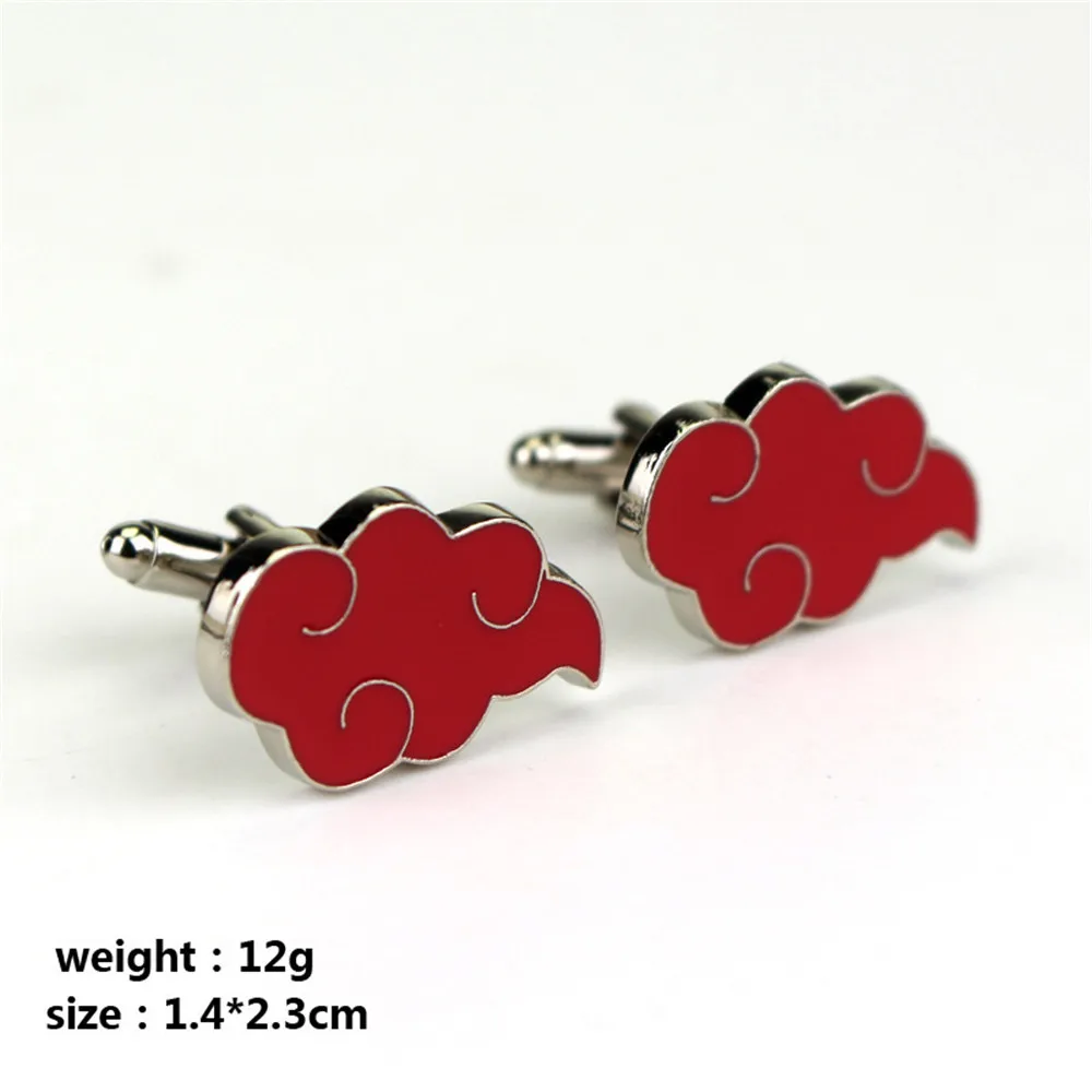 Anime Akatsuki Uchiha Itachi Deidara Kakuzu Nagato Konan Pain Hoshigaki Kisame Red Cloud Cufflinks Figure Metal Cuff Links Gifts