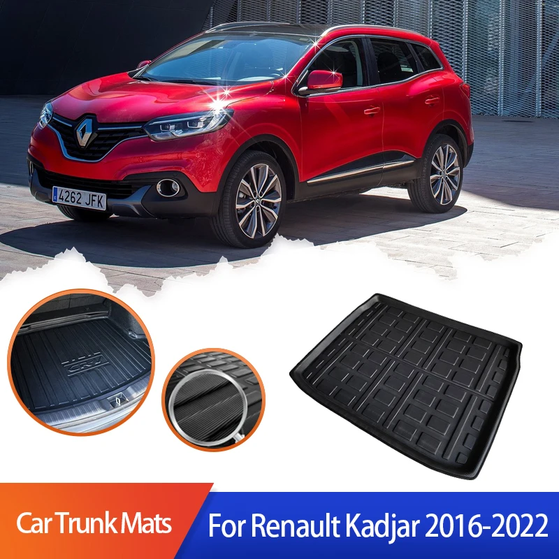 

Коврики для багажника автомобиля Renault Kadjar 2016 2017 2018 2019 2020 2021, противоскользящие Защитные Водонепроницаемые автомобильные аксессуары для заднего багажника