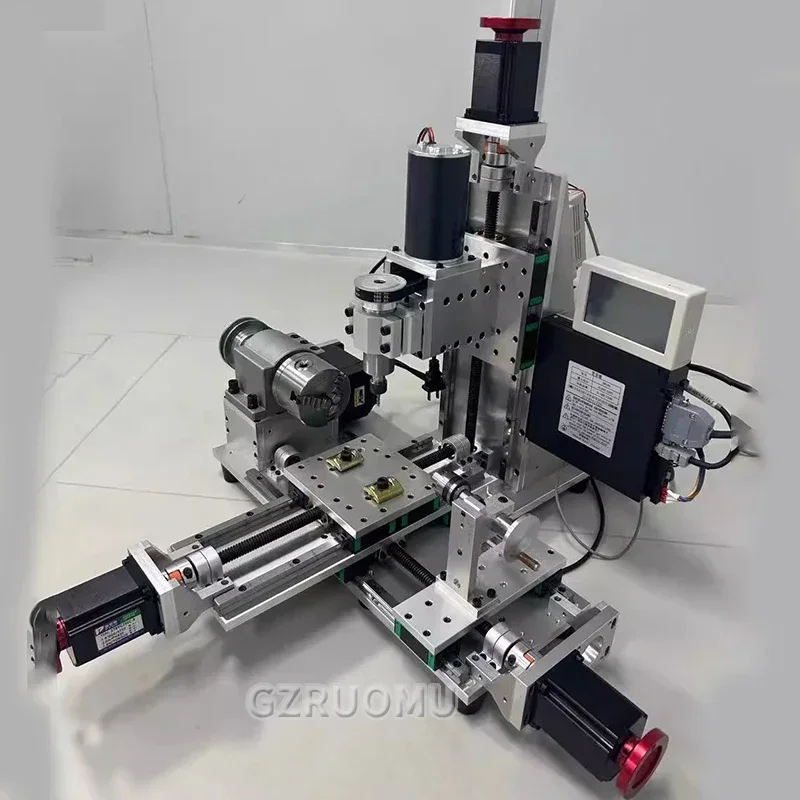 مثقاب الطحن باستخدام الحاسب الآلي، التحكم العددي المتكامل، تحول الطحن والحفر باستخدام الحاسب الآلي، مخرطة CNC المتكاملة مع محرك سيرفو 750 وات