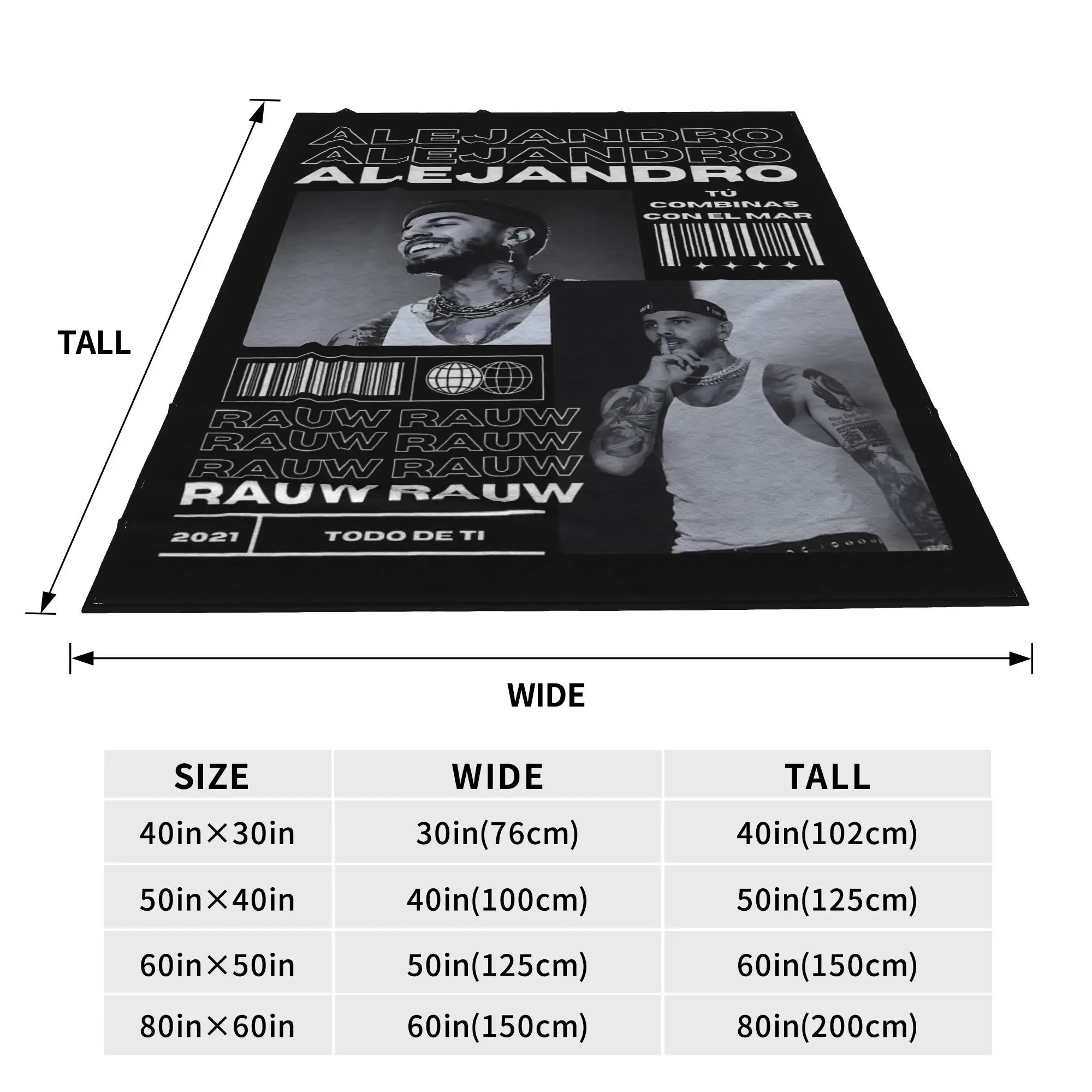 Rauw Alejandro بطانيات الصوف المطبوعة متعددة الوظائف خفيفة الوزن رقيقة رمي بطانية للأريكة المفارش في الهواء الطلق #4