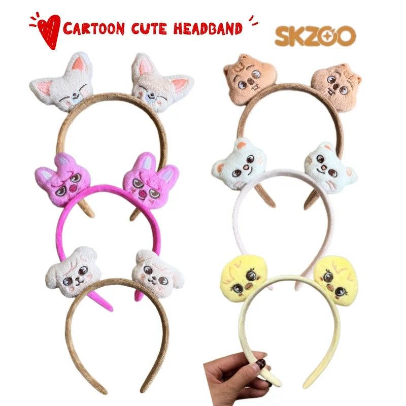 

Новая креативная персонализированная повязка на голову SKZOO, милая повязка для умывания и макияжа с мультяшными персонажами, головной убор, подарок на день рождения для подруги.