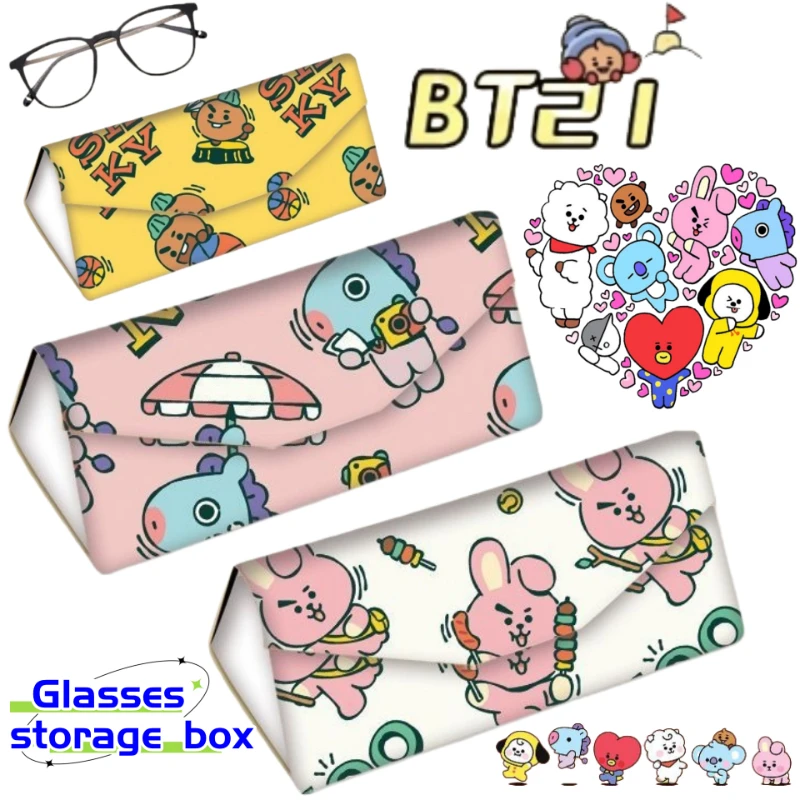 

BT21 koya shooky chimmy cooky creative two-dimensional glasses case high-value anti-fall sunglasses storage and protection box