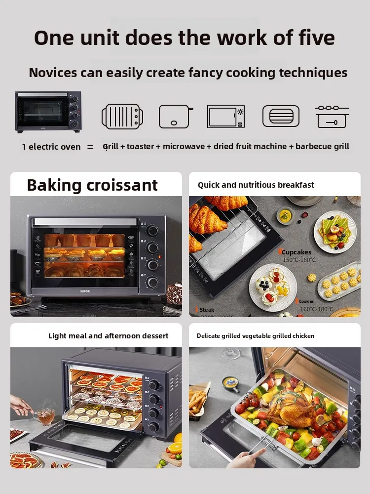 فرن كهربائي منزلي 2025 مقلاة هوائية جديدة مخصصة للخبز الكل في واحد أوتوماتيكية بالكامل بسعة كبيرة تبخير وخبز #5