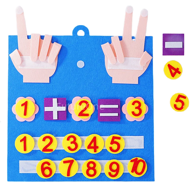 

NEW Kid Montessori Toys Felt Finger Numbers Math Toy Children Counting Early Learning For Toddlers Intelligence Develop 30*30cm