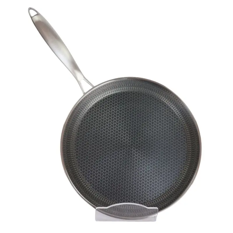 AEE2-Stainless Steel Crepe Pan Non-Stick Pan Honeycomb Coating Frying Pan Pizza Pan 26 Kitchen Cookware Pancake Egg Pan