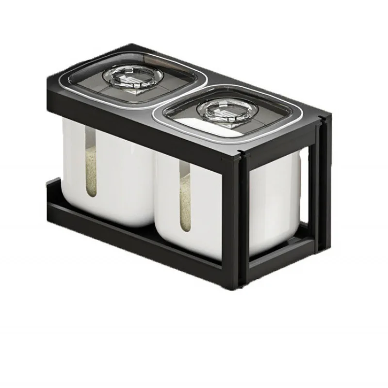 Independent rice box cabinet pull basket Embedded aluminum alloy kitchen storage pull basket