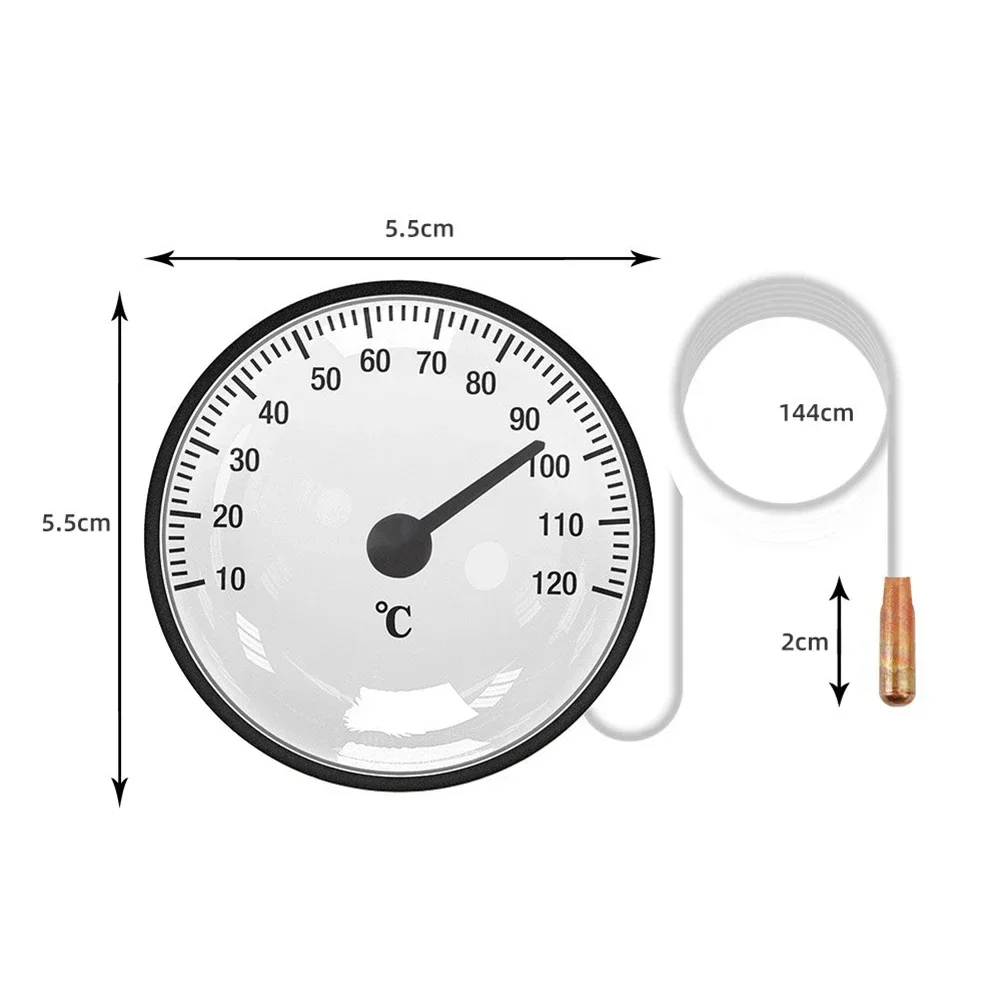 Dial Thermometer Thermometer With 1.4m Capillary Tube -40~+40℃/10-120℃ For Refrigerators Freezers Hot Springs Swimming Pools