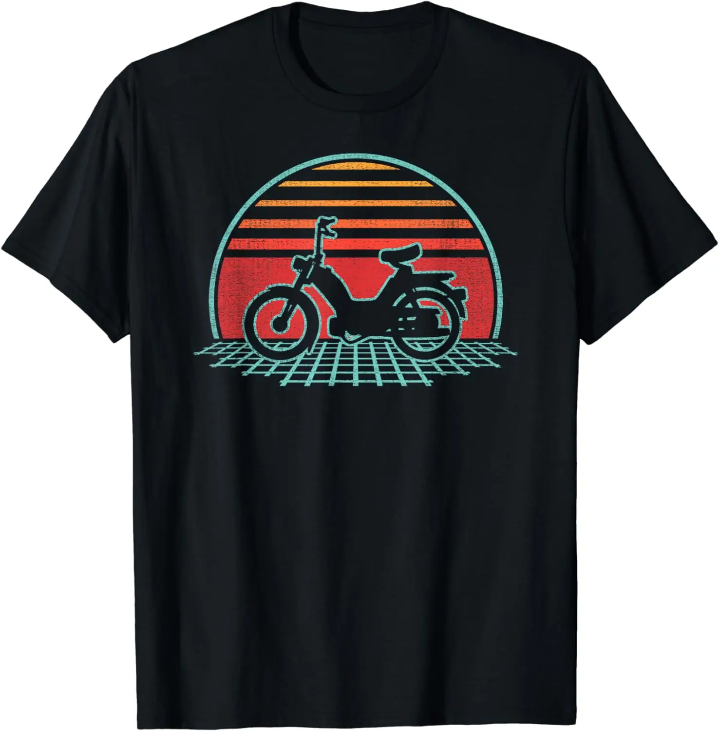 Moped Retro 80s Style T-Shirt Oversized T-shirts for Women/Men Clothing