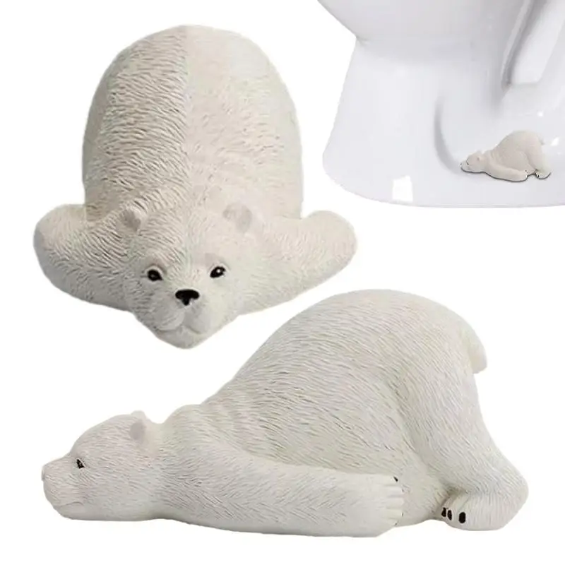 Decorative Toilet Caps Resin Polar Bear Shape Toilet Lid & Tank Covers Cute And Durable Toilet Covers Decorative