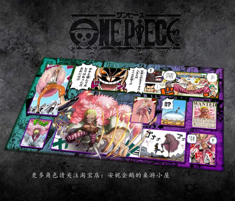 Tapis de jeu Anime tapis de jeu Opcg de haute qualité tapis de jeu de cartes une pièce tiges Trafalgar Law épaississement 60Cm * 35Cm * 3Mm tapis de jeu de cartes