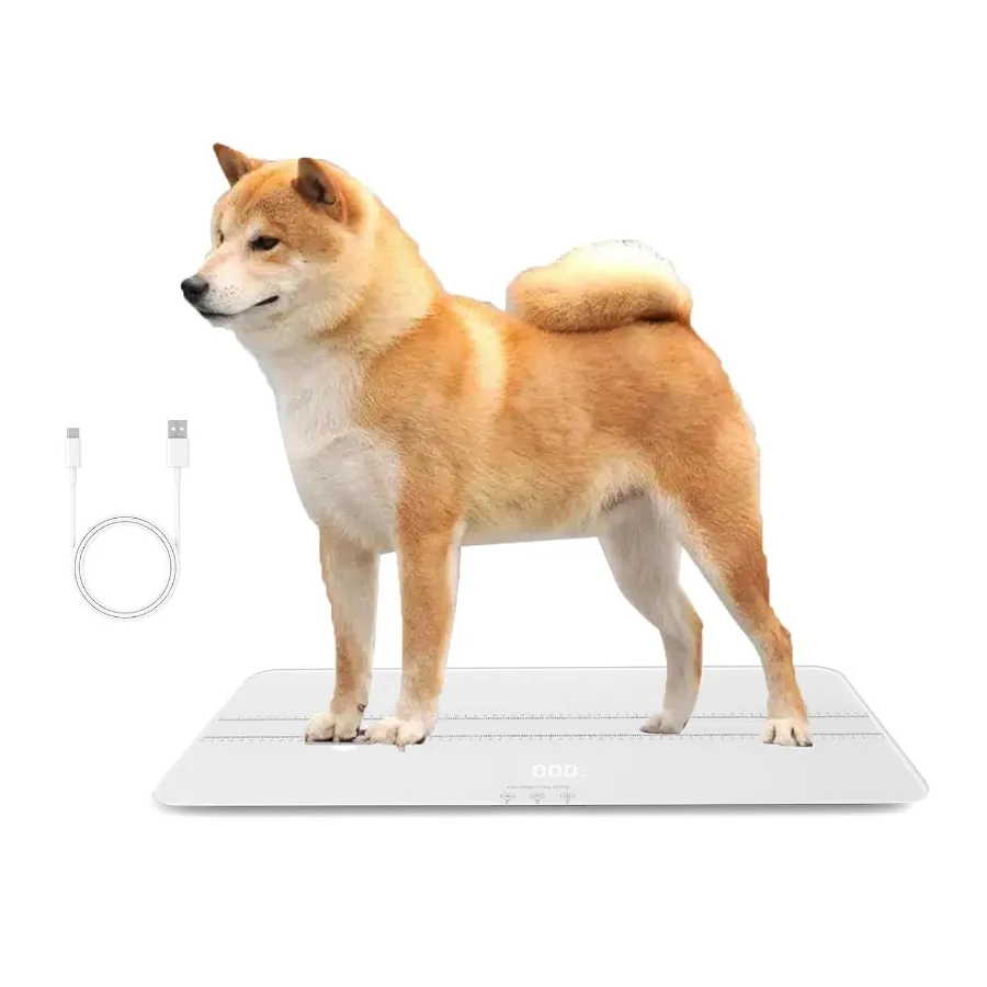

Digital Pet Scale for Dogs and Cats with Rechargeable Battery Supports 3 Weighing Modes lbs kg st High Precision at 10g Maximum