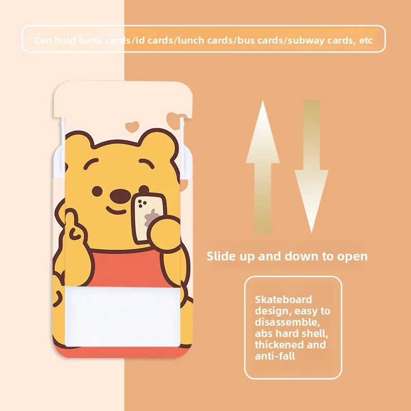 حامل بطاقات ديزني ويني ذا بوه للأطفال الطلاب Kawaii حامل شارة محمول للتحكم في الوصول إلى بطاقة حافلة وجبة الحرم الجامعي #2