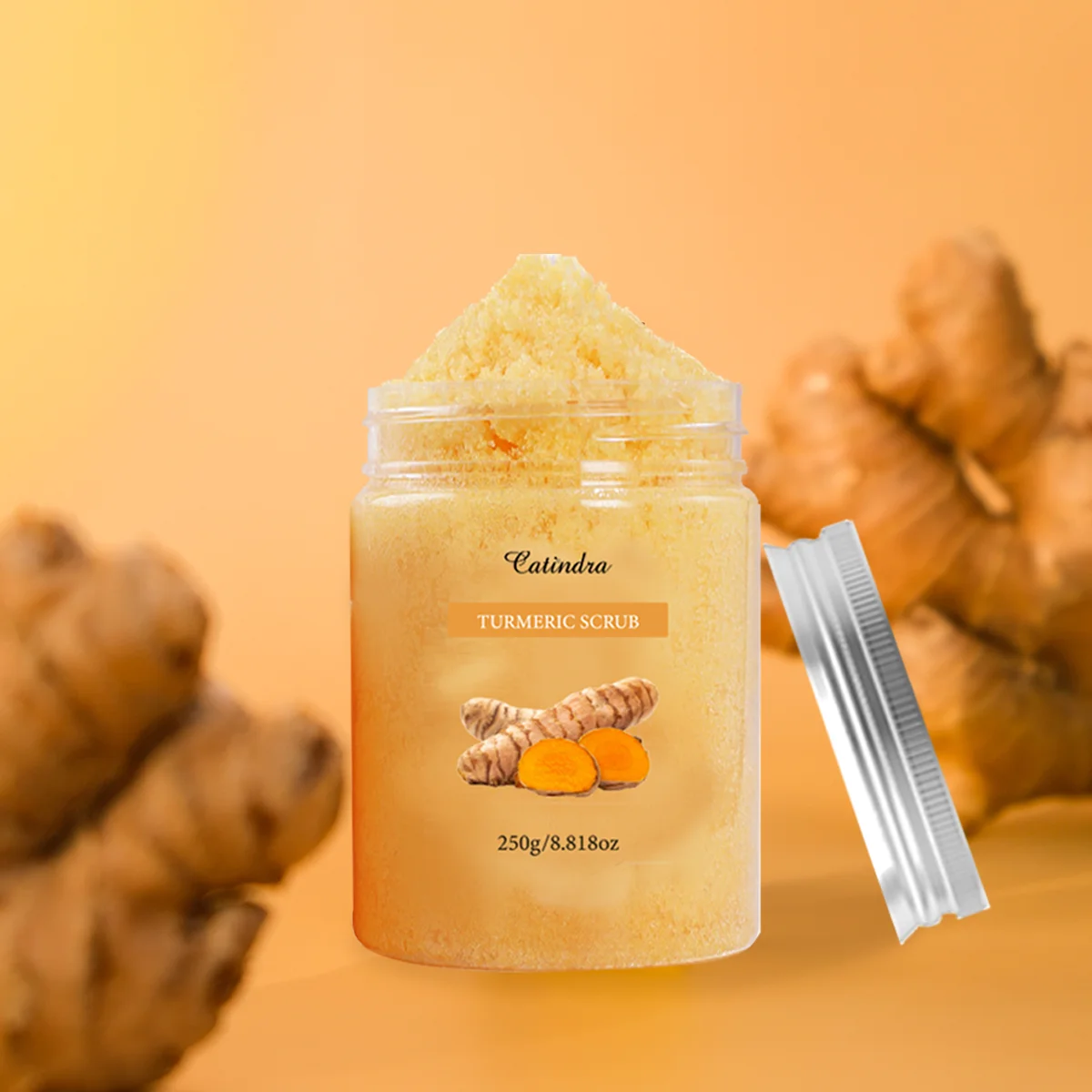 Catindra Turmeric Body Scrub Cleansing Exfoliator Removes Dark Spots Melanin Moisturizing Skin Care Exfoliating Scrubs