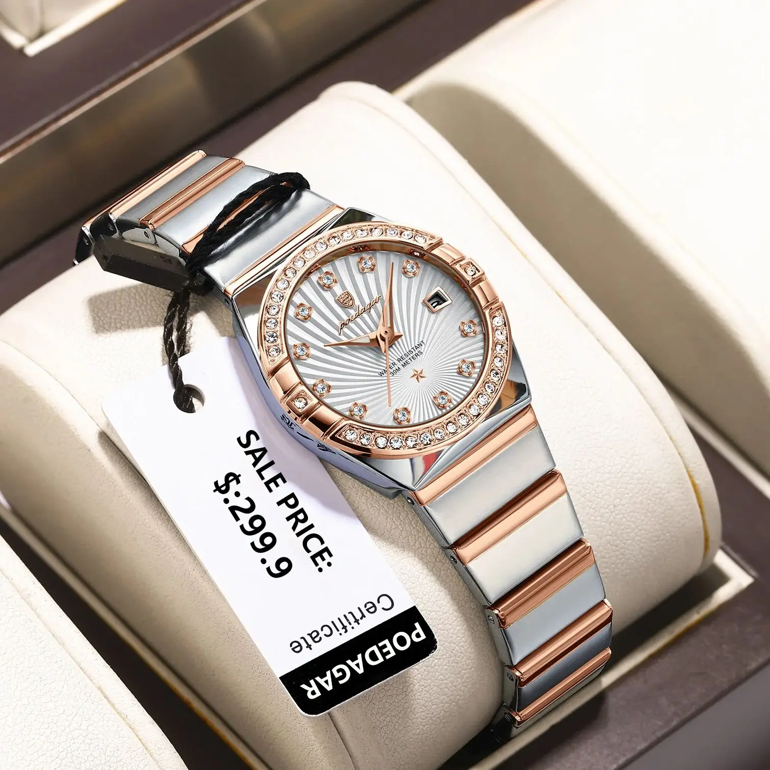 POEDAGAR Роскошные часы для женщин, водонепроницаемые светящиеся часы из нержавеющей стали, женские кварцевые часы, модное платье, женские наручные часы