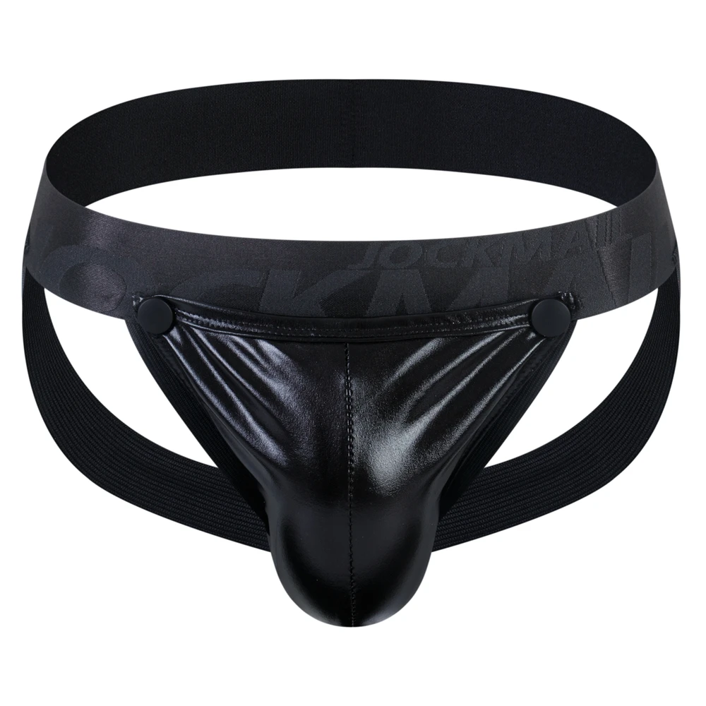 Men PU Faux Leather Jockstrap Harness Men Bondage Fetish Gay Hombre Stage Nighclubwear Sexual Underwear Removable Penis Pouch