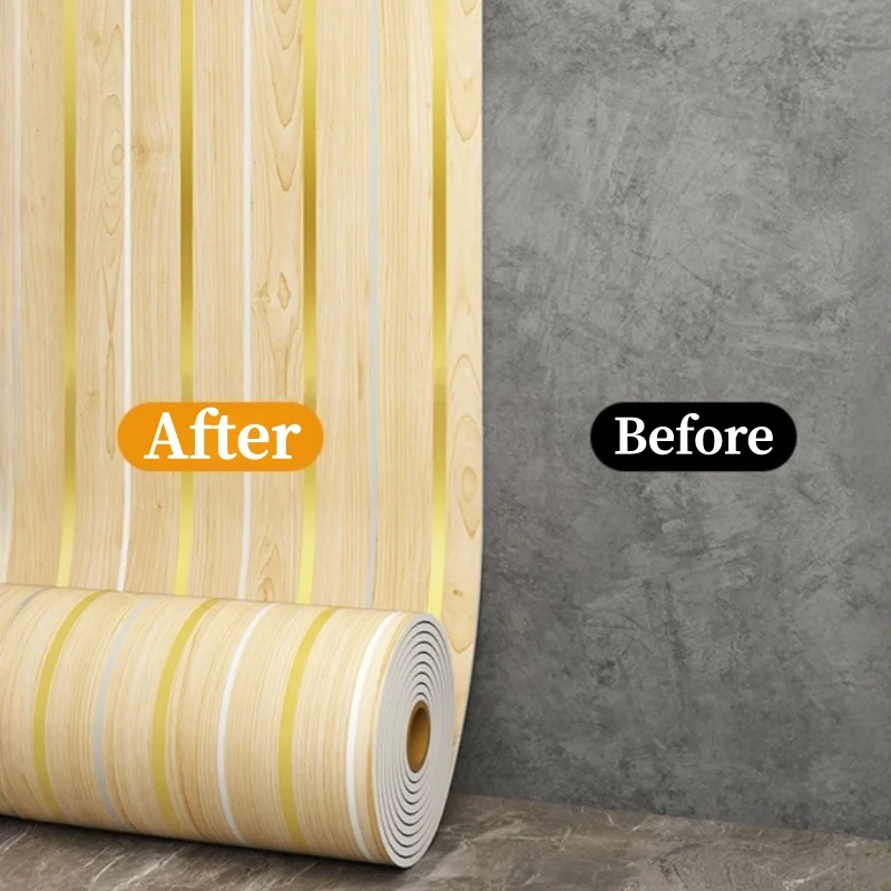 فو الخشب الحبوب مصبغة ورق حائط ذاتي اللصق للجدار الكسوة غرفة المعيشة قشر وعصا لوحات الحائط DIY بها بنفسك ديكور المنزل ملصقات جدار #5