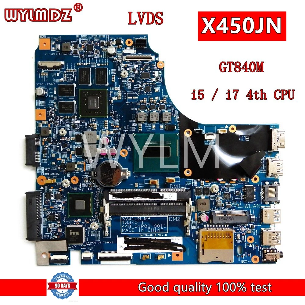 

X450JN i5/i7 4th CPU GT840M Mainboard For Asus F450 K450J F450J SV41J A450J X450 X450J X450JN X450JB 13320-1 Laptop Motherboard