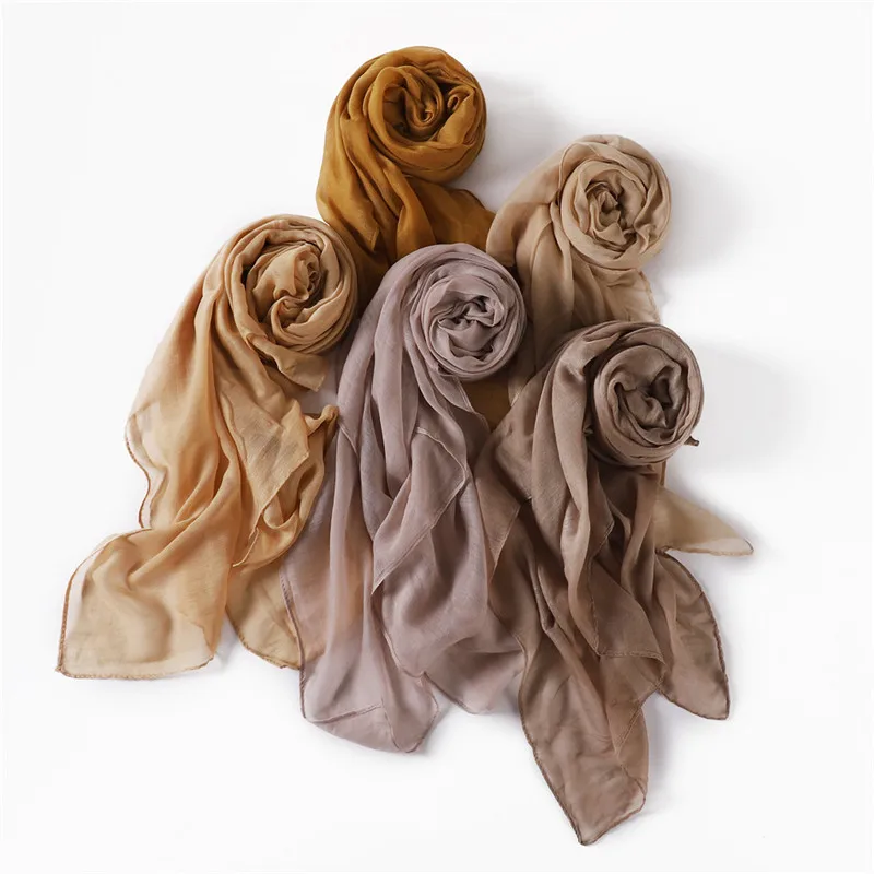 Écharpe en Viscose de Coton pour Femme, Châle de Couverture Chaud, Pashmina Solide, 58 Couleurs